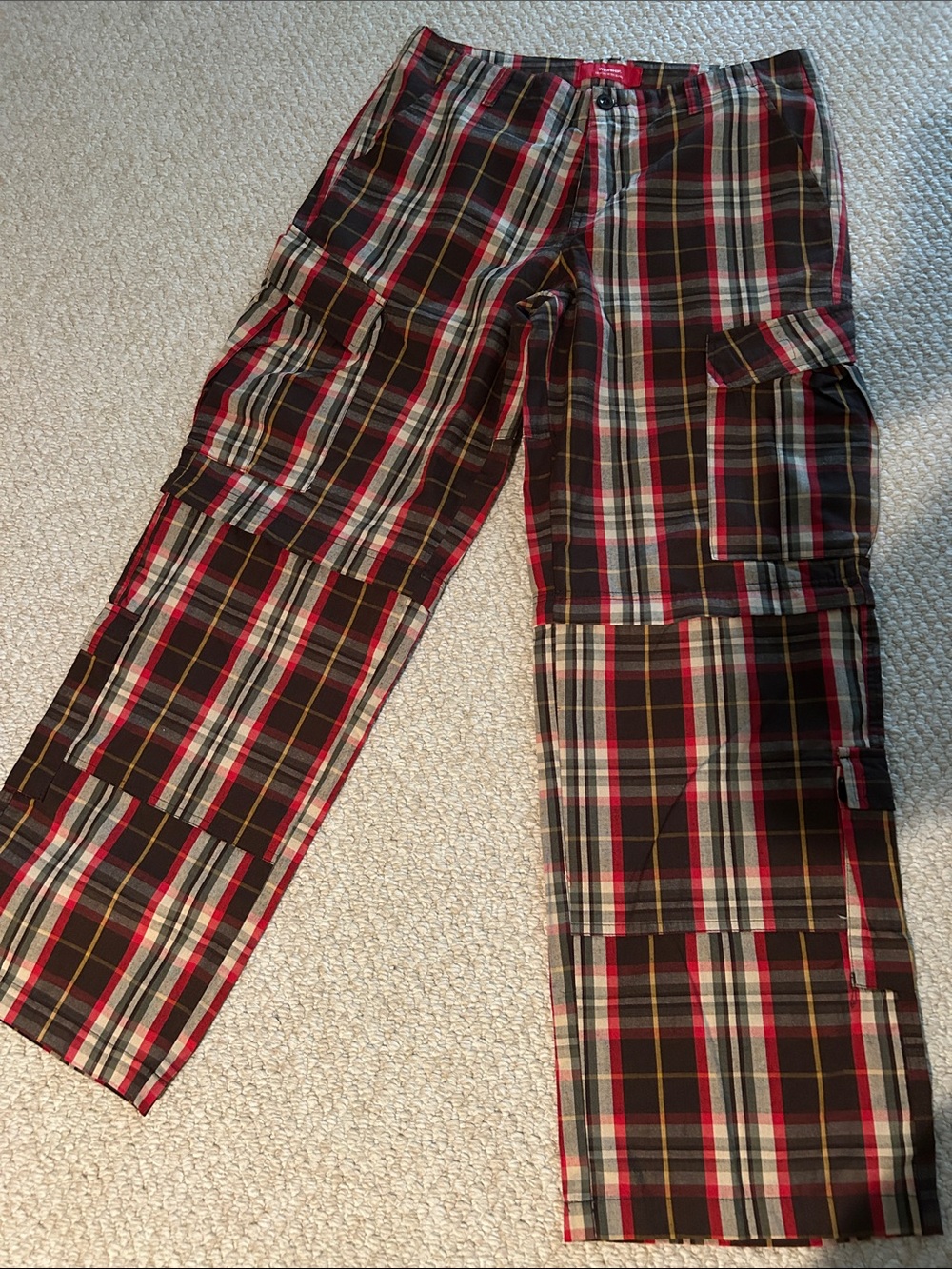 Worship Plaid unique Cargo Shorts/Pants combo Black & Red